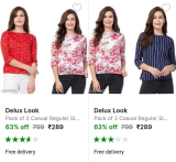 Pack Of 2 Top at ₹289Kurta Starting at ₹184Pay With UPI