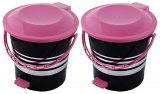 Kuber Industries 2 Pieces Plastic Dustbin Garbage Bin With Handle,5 Liters (Pink) -Ctltc37972