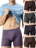 Lux Cozi Men’S Pack Of 5 Assorted Inner Elestic Long Printed Trunk (Size : 85Cm)