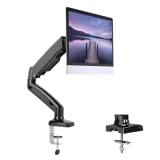 Suprhome Monitor Stand With 360° Rotation (One-Year Warranty) Gaming Room Setup | Monitor Arm Desk Mount With Gas Spring Technology | Riser Stand For Desk | Organize & Elevate Your Workspace