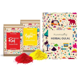 Puremazing By Imvelo Natural Herbal Gulal Colour Set For Holi – Organic Skin Friendly Holi Colour Powder With Flower Petals – Skin Friendly Scented Holi Colors Rang Gulal, Pack Of 2, 80 Grams, Multi