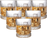 Jay Gatrad Seller (Pack Of 6) Crystal Glasses Glass For Drinking Bourbon, Whisky, Scotch Glass Set Whisky Glass(300 Ml, Glass, Clear)