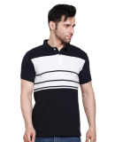 Scott International Men’S Rich Cotton Regular Fit Striper Polo T-Shirt | Collar Polo T-Shirt | Half Sleeves