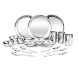 Shri & Sam Stainless Steel Delight Dinner Set, 18 Pieces
