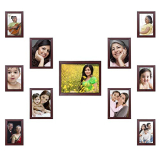 Amazon Brand – Solimo Collage Photo Frames, Set Of 11,Wall Hanging (6 Pcs – 4X6 Inch, 4 Pcs – 5X7 Inch, 1 Pc – 8X10 Inch), Rosewood Color