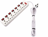 Skeisy Extension Board, 7+7 Multi Plug Points Universal Sockets Strip, Led Indicator & Master Switch, 3.6 Meters Cord – 6 Amp, Black 7  Socket Extension Boards(White, 3.6 M)