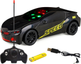 Caddle & Toes Famous Car Remote Control 3D With Led Lights, Chargeable(Black)