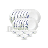 La Opala, Novo Collection, Opal Glass Dinner Set 20 Pcs, English Lavender, White