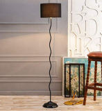 Tu Casa Metal-Iron Ntu-103 Black Cotton Shade Floor Lamp Holder (Bulb Not Included) – 10 X 10 X 15, Black