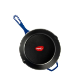 Pigeon Imperi Cast Iron Fry Pan/Skillet, Free Silicone Grip, Pre-Seasoned,100% Healthy & Toxin-Free, Naturally Nonstick Frying Pan, Makes Food Tastier, Strong & Durable, Gas & Induction, Frypan 22Cm