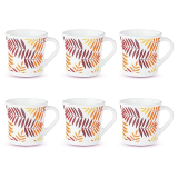 Larah By Borosil Costa Opalware Mug | Set Of 6 Pcs Tea/Coffee Mugs, 160 Ml Each | Microwave & Dishwasher Safe, Bone-Ash Free | Crockery Set Ideal For Daily Use & Gifting | White
