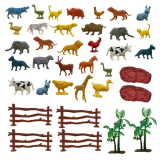 Graphene Animal Figure Toy Set Of 31 Pcs|Farm & Jungle Animal Figure Playsets With Artificial Tree & Fencing|Birthday & Return Gifts|Learning Educational Animal Toyset For Kids