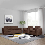 Cortina Polyester Abstract Sofa Cover(Brown Pack Of 3)