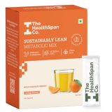The Healthspan Co. | Sustainably Lean Metabolic Mix | For Weight & Inch Management For Men And Women| Fiber & 10 Bn Cfu Probiotics For Improving Metabolism From Dupont® | 15 Days Pack | Orange Flavour