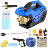 Woscher Car Washer High Pressure Gun Pressure Washer For Car, Car Washing Pump For Car, Bike And Home Use Cleaning |18 Months Warranty | 100% Copper Motor | 2400 Watts | 240 Bars |