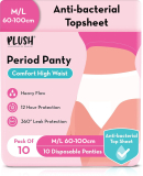 Plush Comfort High Waist Disposable Period Panty M/L- Pack Of 10 Sanitary Pad(Pack Of 10)