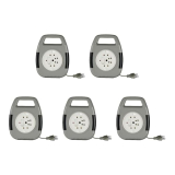 Anchor By Panasonic 6A 2 Pin Flex Box With Indicator & Handle | 8 Mtr Extension Flex Box For Home, Office (Grey, 5208, Pack Of 5)