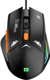 Portronics Vader Gaming Mouse With 6 Buttons, Thumb Support, Rgb Lights, Max 6400 Dpi Wired Optical  Gaming Mouse(Usb 2.0, Black)