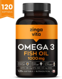 Zingavita Omega 3 Fish Oil Capsules 1000Mg Mercury Free Formula For Joint Support(120 Capsules)