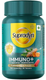 Supradyn Immuno +, Multivitamin, Natural Immunity Booster With Vit C, Vit D, Zinc, Unique Blend Of Tulsi, Turmeric, Shatavari & Ashoka (30 Tabs)