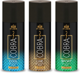 St-John Cobra Deo Live, Cool & Sports Deodorant Spray Deodorant Spray  –  For Men & Women(450 Ml, Pack Of 3)