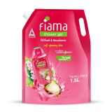 Fiama Body Wash Shower Gel Patchouli & Macadamia, 1.5L Bodywash Refill Value Pouch For Women & Men With Skin Conditioners For Soft, Glowing Skin, Suitable For All Skin Types