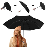 Vifitkit Automatic Umbrella For Sun And Rain Protection, Heavy-Duty Frame, Travel Essentials Umbrella For Men And Women, Portable, Uv-Protection, Auto Open-Close, Compact Storage (Black)