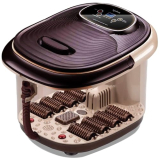 Lifelong Llm306 500W Electric Foot Spa Machine With 8 Manual Rollers, Digital Panel, Bubble Bath & Water Heating Technology For Pedicure, Pain Relief & Foot Care, Brown