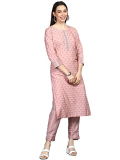 Vaamsi Women’S Poly Crepe Printed Kurta Pant Set (Pkset1024_M_Peach)