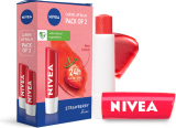 Nivea Strawberry Fruity Shine Lip Balm Strawberry(Pack Of: 2, 9.6 G)