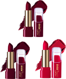 Milap Long Wear Waterproof Matte Smudge Proof Lipstick Combo Set Of 3(Dare To Date, First Love, Fired Up, 12.6 G)