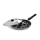 Cello Non-Stick 12 Cavity Appam Patra Single Handle With Stainless Steel Lid