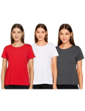 Amazon Brand – Symbol Women’S Regular T-Shirt (Symaw19Rn22_Anthra & White & Red M)