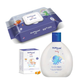 Bumtum Baby Gentle 99% Pure Water Wet Wipes With Lid – 72 Pcs.(Pack Of 1) & Baby Soap 50Gram (Pack Of 1) & Baby Bubble Bath (200 Ml) Combo