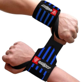 Aprodo Cotton Wrist Wraps With Thumb Loops – For Men & Women One Size Fits All (Black Blue)