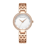 Giordano Analog Watch For Women With Diamond Indices, Stainless Steel Strap And Crystal Embellished Bezel
