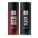 Bombay Shaving Company Body Spray For Men, 150Ml Each (Pack Of 2) – Red Spice And Black Vibe