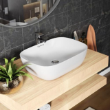 Lifelong Wash Basin For Bathroom – Tabletop Washbasin – Ceramic Glossy Rectangle Countertop Vessel Sink Ideal For Bathroom, Dining Hall & Vanity 33X46X16 Cm (White, Llhipb01)