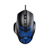Aula F812 Wired Gaming Mouse, Macro – Hexagonal Computer Mice With Rgb Backlit |7 Customized Marco Keys With Light Effect, Adjustable 4800 Dpi Optical Sensor (Black)