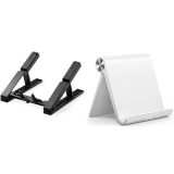 Striff Laptop Stand For Desk(Blackish) Uph1W Multi Angle Tablet/Mobile Stand(White) Tabletop
