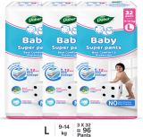 Dabur Baby Super Pants | Diaper Infused With Aloe Vera, Shea Butter & Vitamin E | Insta-Absorb Technology – L(96 Pieces)