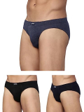 Levi’S Men’S Cotton Style #011 Comfort Regular Fit Solid Brief (Pack Of 3) (#011-Brief-Blk/Navy/Nmel-P3_Black,Navy,N.Melange_Xl)