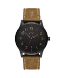 Mvmt Field Qtz Basic Calendar Black Round Dial Men’S Analog Watch|Khaki Canvas Material|Khaki Color Band – 28000017-D
