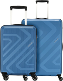 Kamiliant By American Tourister Kam Kiza Sp2Pcset(55/68)-A.Blu Check-In Suitcase 4 Wheels – 26 Inch
