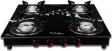 Sigri-Wala 4 Burner Tornado Delux Design Glass Manual Gas Stove(4 Burners)