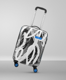 Skybags Stroke 55Cm Cabin Hardsided Printed 8 Wheels Luggage Black Trolley Cabin Suitcase 8 Wheels – 22 Inch