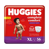Huggies Complete Comfort Wonder Pants Extra Large (12-17Kg) Size, 56 Count Baby Diaper Pants, With 5 In 1 Comfort