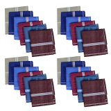 Kuber Industries Handkerchief | Premium Cotton Handkerchief | Handkerchief For Men | Handkerchief For Boys | Men’S Handkerchief Set | Rumal For Men | Pack Of 24 | Dark Color