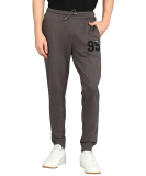 Alan Jones Clothing Men’S Cotton Blend Joggers Track Pants | French Terry | Zipper Pocket | Casual, Gym & Lounge Wear (Cement_M)