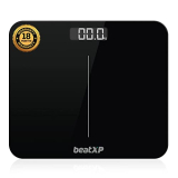Beatxp Gravity Elite Digital Weighing Scale For Body Weight With 6 Mm Thick Tempered Glass | Electronic Weight Machine With High Precision Sensors & Backlit Lcd Panel | 24 Months Warranty (Black)
